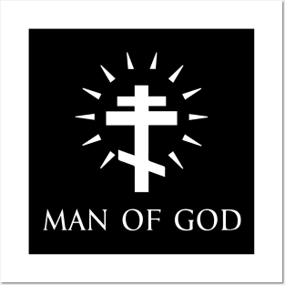 Man Of God - Orthodox Cross - White - Christian Series 8W Posters and Art